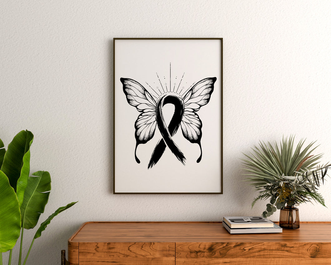 Butterfly Ribbon (Cancer)