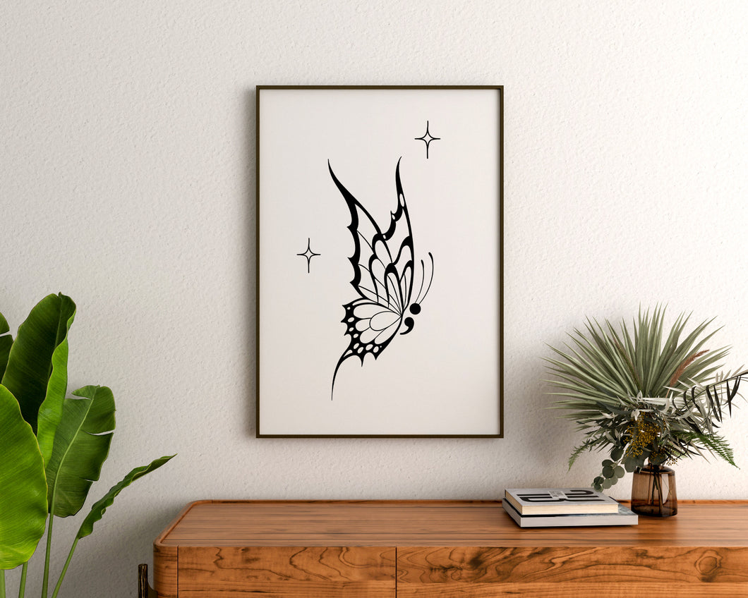 Semi Colon and Butterfly Tattoo Meaning