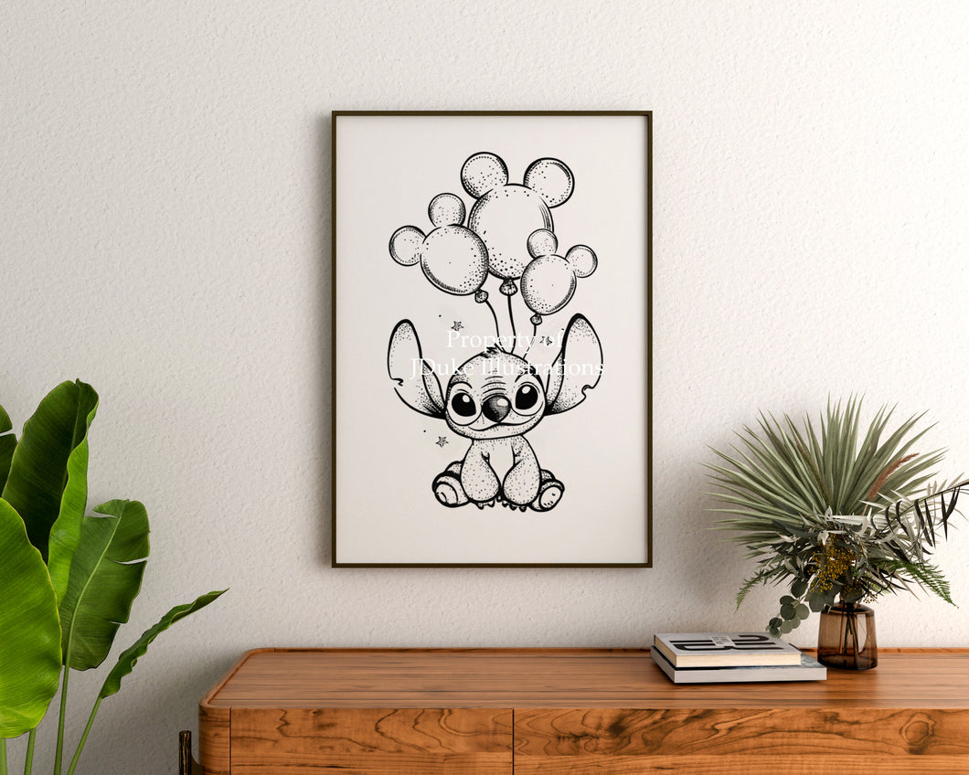 Stitch with Balloons