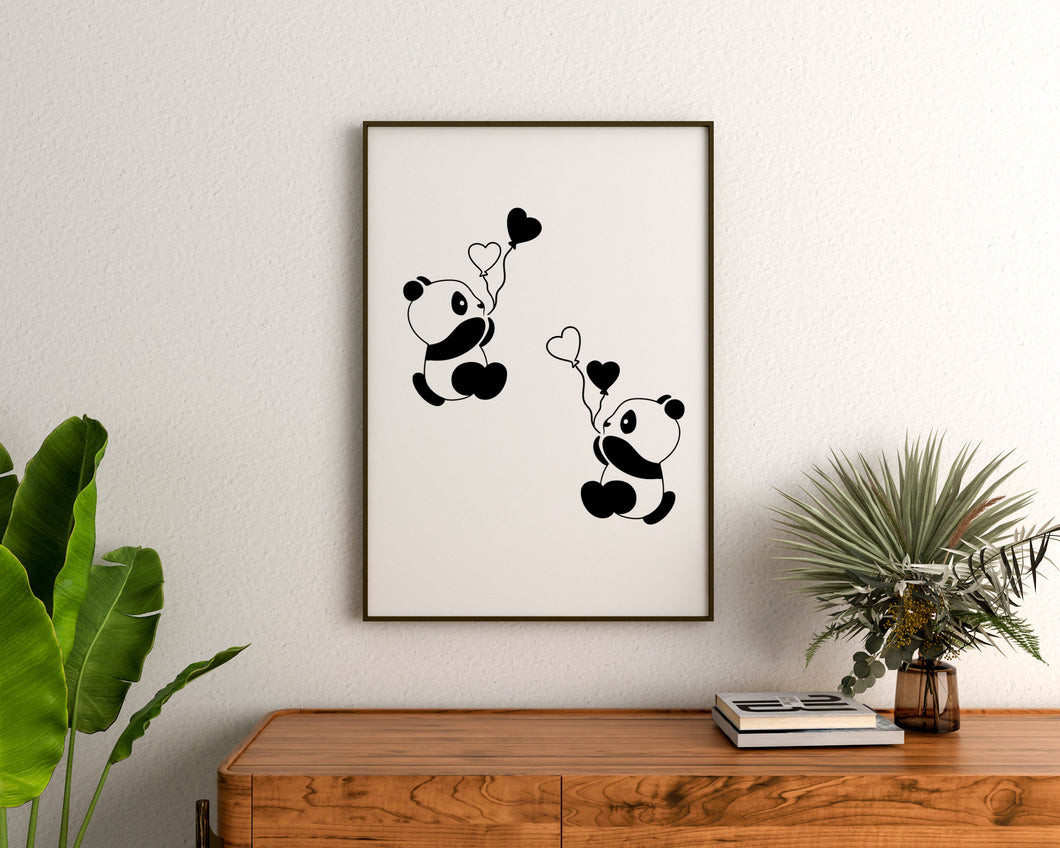 Panda with Balloons