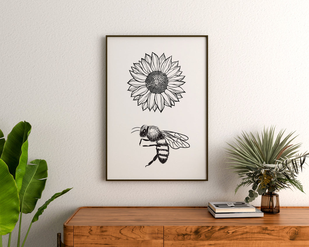 Sunflower Bee Semicolon