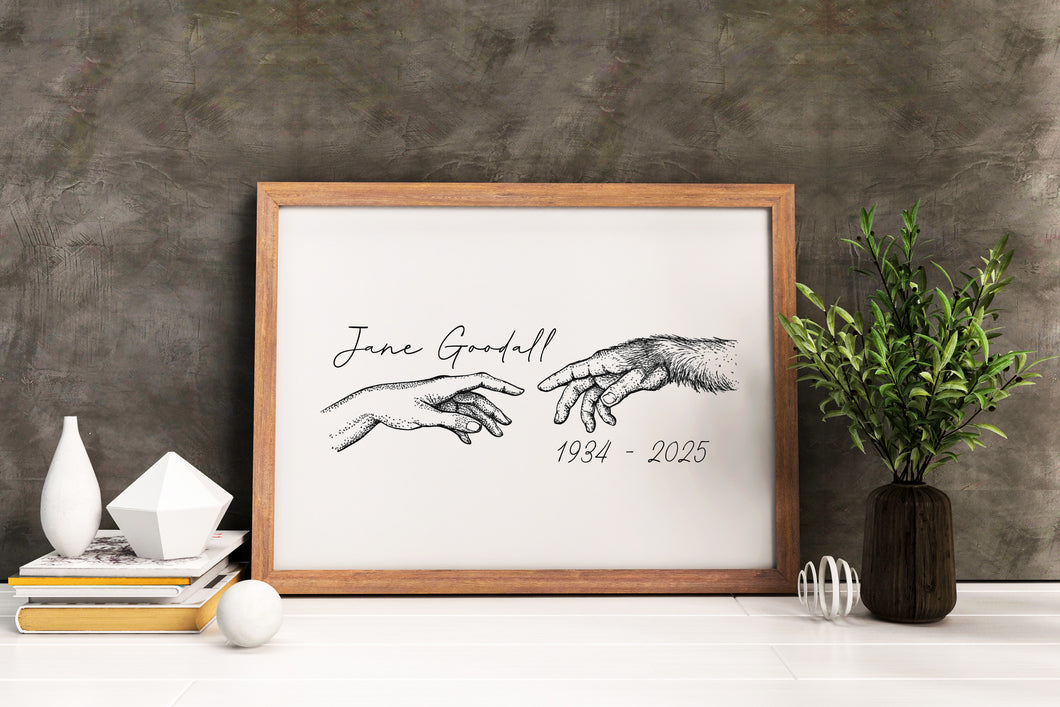 Jane Goodall Remembrance (with text) - Hands