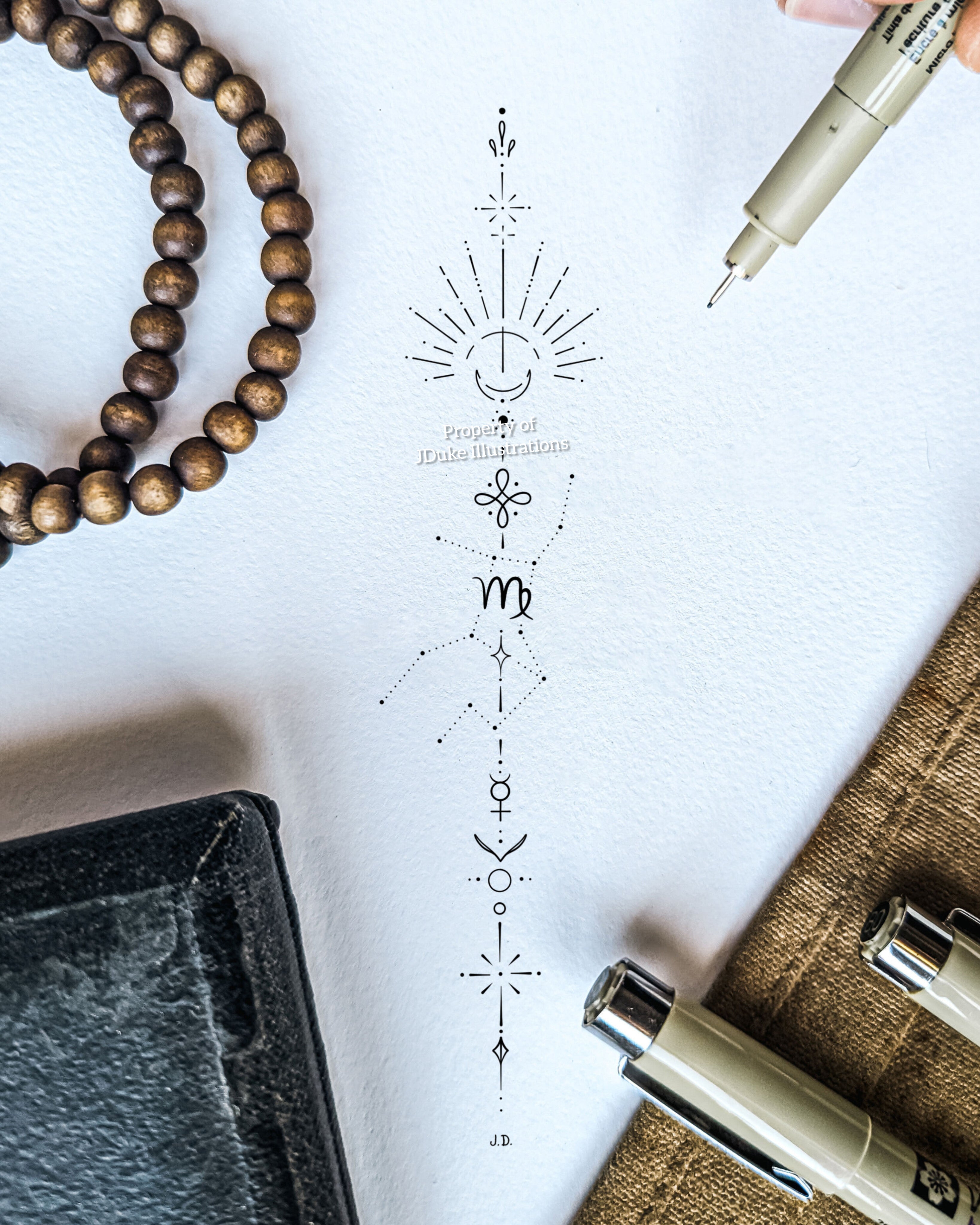 Virgo Vertical Zodiac Design – JD Illustrations Ltd