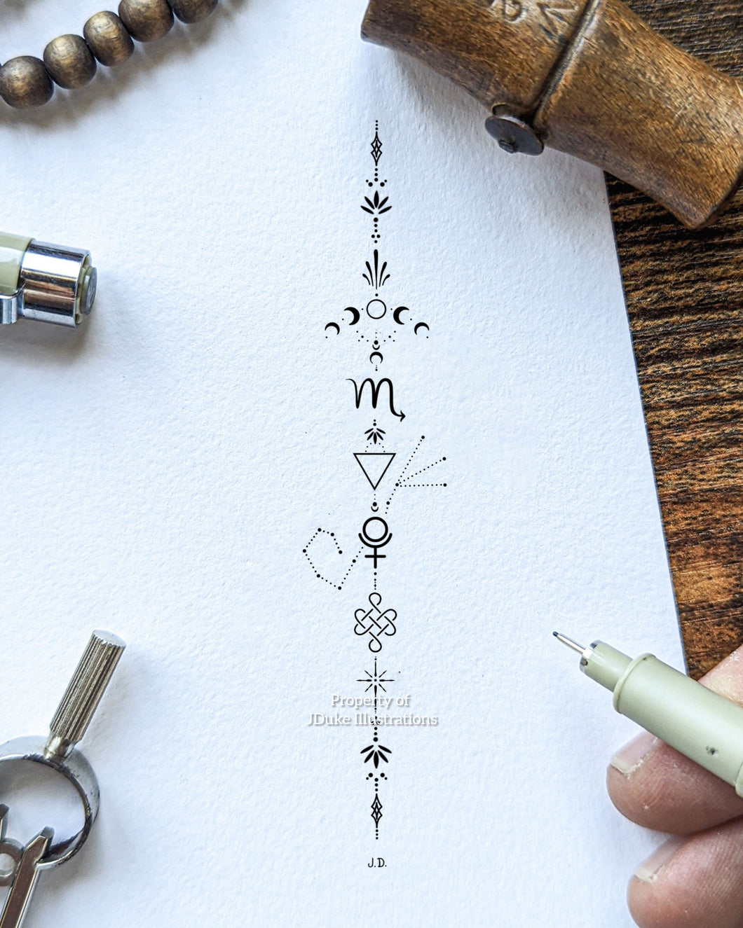 Scorpio Vertical Zodiac Design – JD Illustrations Ltd
