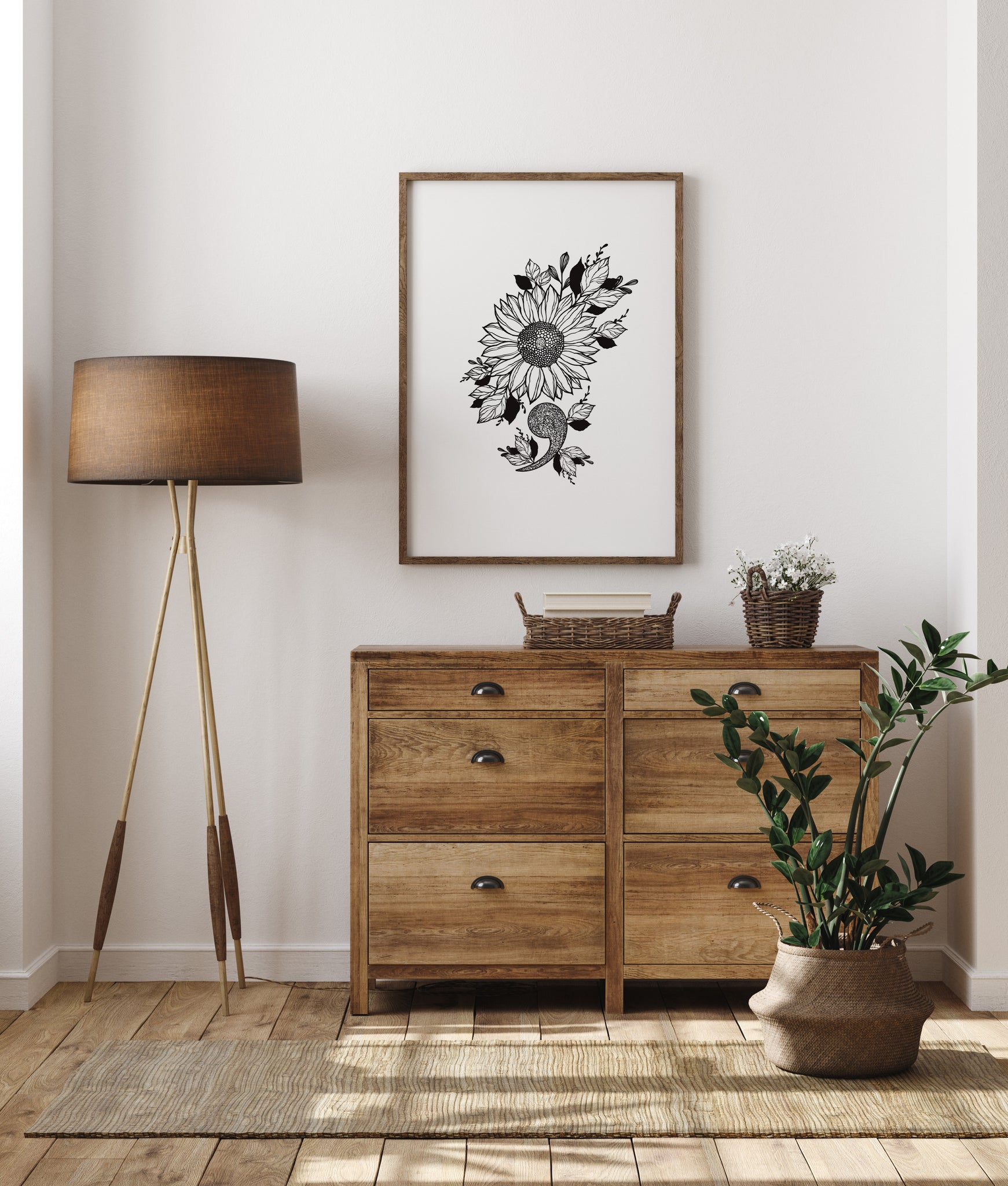 Sunflower Semicolon – JDuke Illustrations