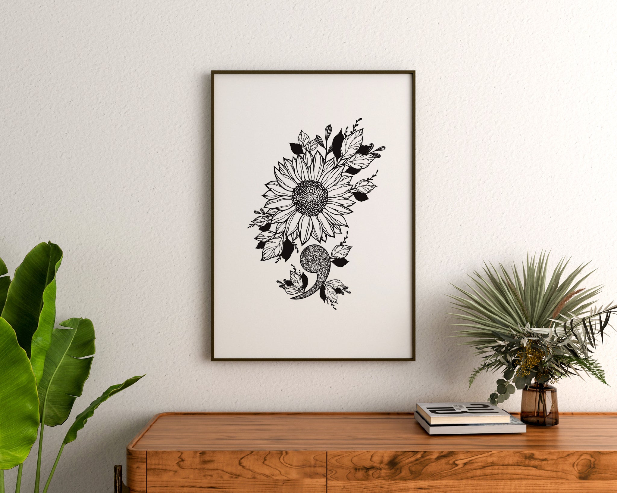 Sunflower Semicolon – JDuke Illustrations